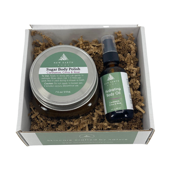 Exfoliate & Refresh: Cardamom, Citrus & Rose Gift Set